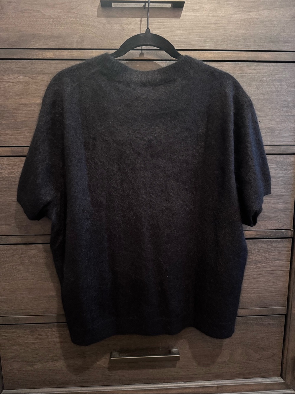 NWOT J.Crew Brushed Cashmere Black Short-Sleeve V-Neck Button Cardigan - Picture 3 of 5